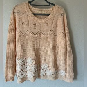 Everleigh Women's Cream Sweater with Floral Detailing